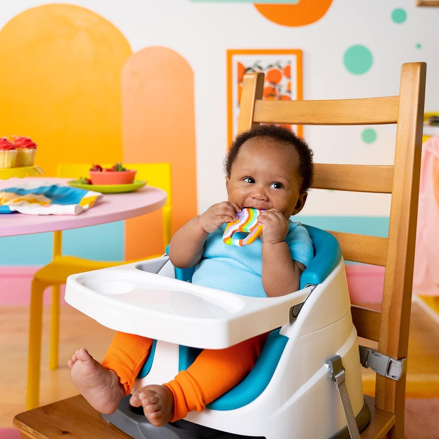 Bright Starts Lugnande Soft Serve Silikonbitring, glassstrut Lätt att ta tag i, BPA-fri, unisex, 3 månader+