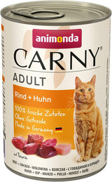 animonda Carny Adult Savory Variety (12 x 400 g), våtfoder för vuxna katter, våtfoder med 100 % färska köttingredienser, spannmålsfri och sockerfri