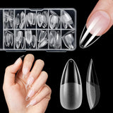 Korta lösnaglar Ballerina 120st lim på 12 storlekar Korta konstgjorda naglar Soft Gel Heltäckande Nageltips för korta gelnaglar S
