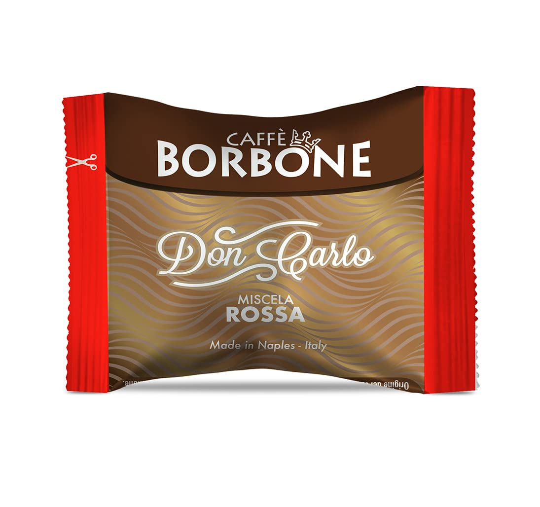 Caffè Borbone Don Carlo, Rote Mischung - 50 Kapseln - Kompatibel med Lavazza®* A Modo Mio®* Haushalts-Espressomaschinen