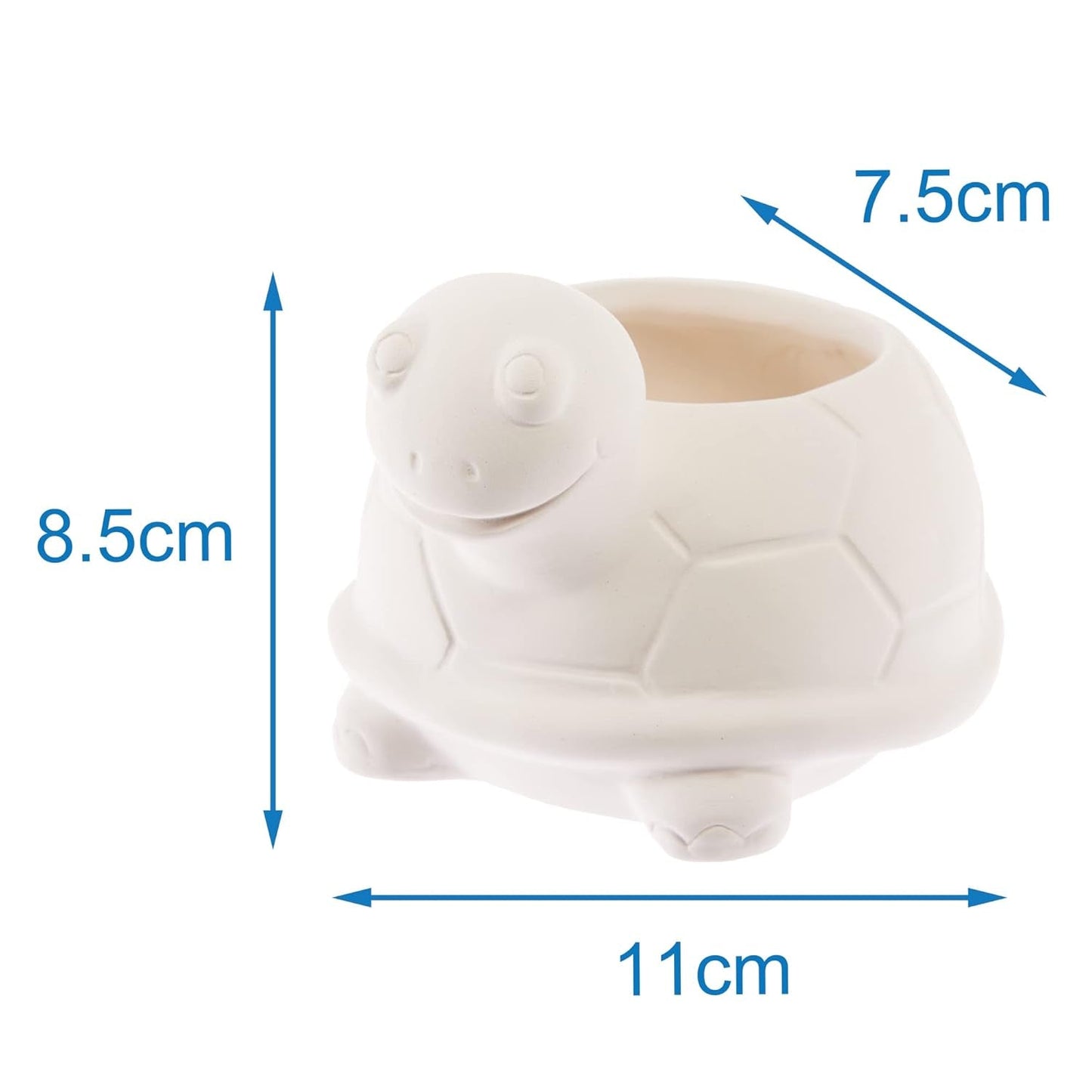 Baker Ross FX594 Turtle Keramiska planteringskärl - paket med 2, måla din egen plantera