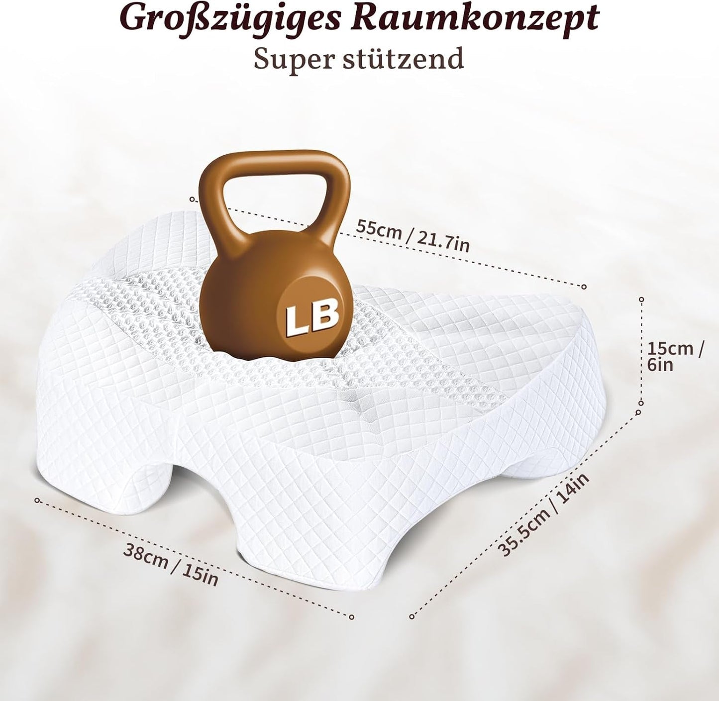 SAHEYER sidosovskudde med arm, ergonomisk ortopedisk kudde, nack- och axelkudde Memory Foam, nackkudde med flervinklade armar för många sovställningar (vit) Cervikala ortopediska kuddar Naty Shop