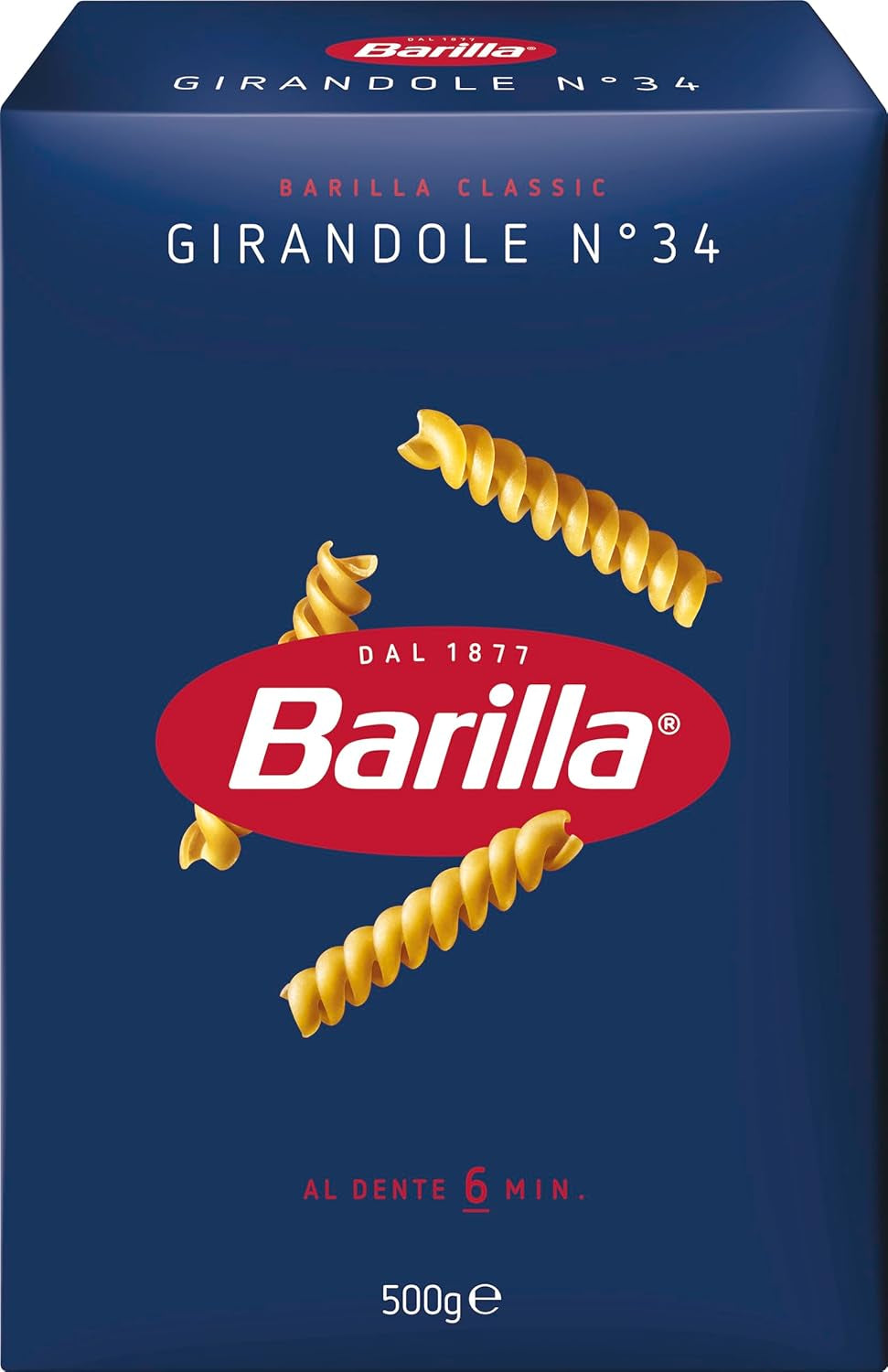Pasta Barilla Classic Girandole nr. 34, gjord av högkvalitativt durumvete, alltid al dente (1 x 500g)