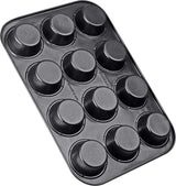 Zenker 12 muffins, diameter Ø 7 cm CREME NOIR, Bakplåt för muffins med non-stick beläggning förstärkt med keramik Formar och bakplåtar Naty Shop