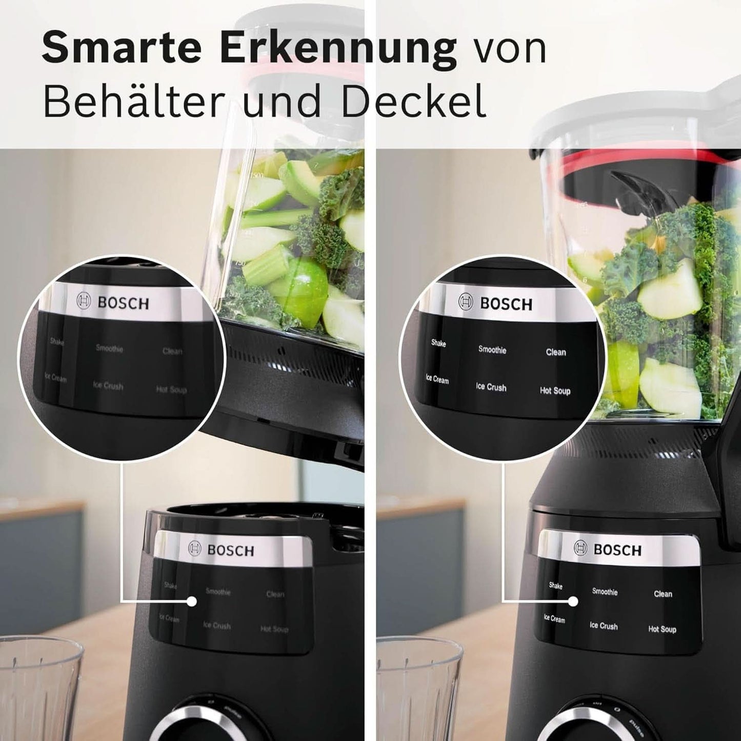 Highspeed-Standmixer Vitapower Serie 6 MMBD665B1, 45 000 U/Min, 6 Program Inkl Heiße Suppe & Reinigung, 2 L Mixbehälter, Stopfer, Spülmaschinenfeste Teile, Made in Europe, 1800W, Schwarz Kitchen Naty Shop