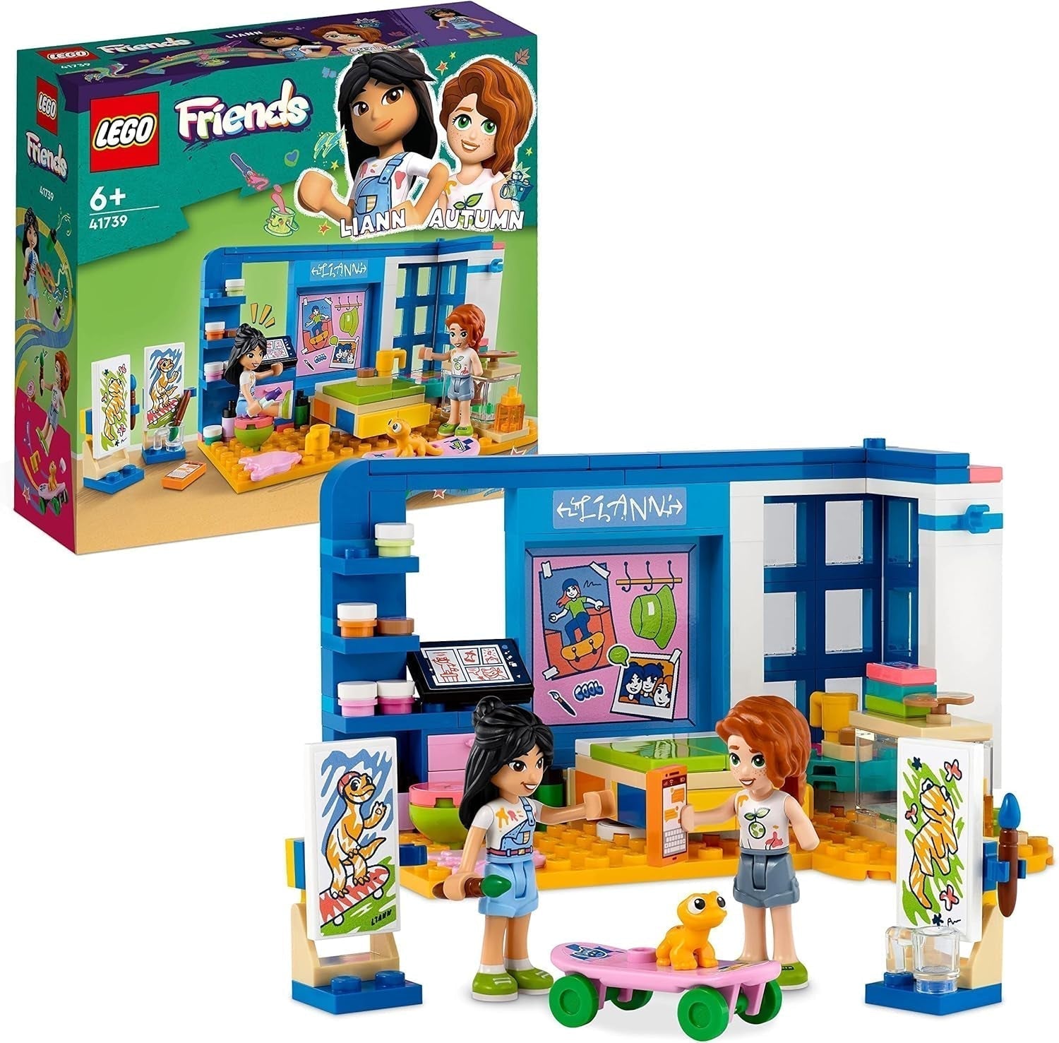 LEGO 41739 Friends Lianns rum, minileksak med konsttema, liten samlingspresent med Liann, höst- och husdjursminidockor 2023-serien Byggset Besuche den LEGO-Store Single