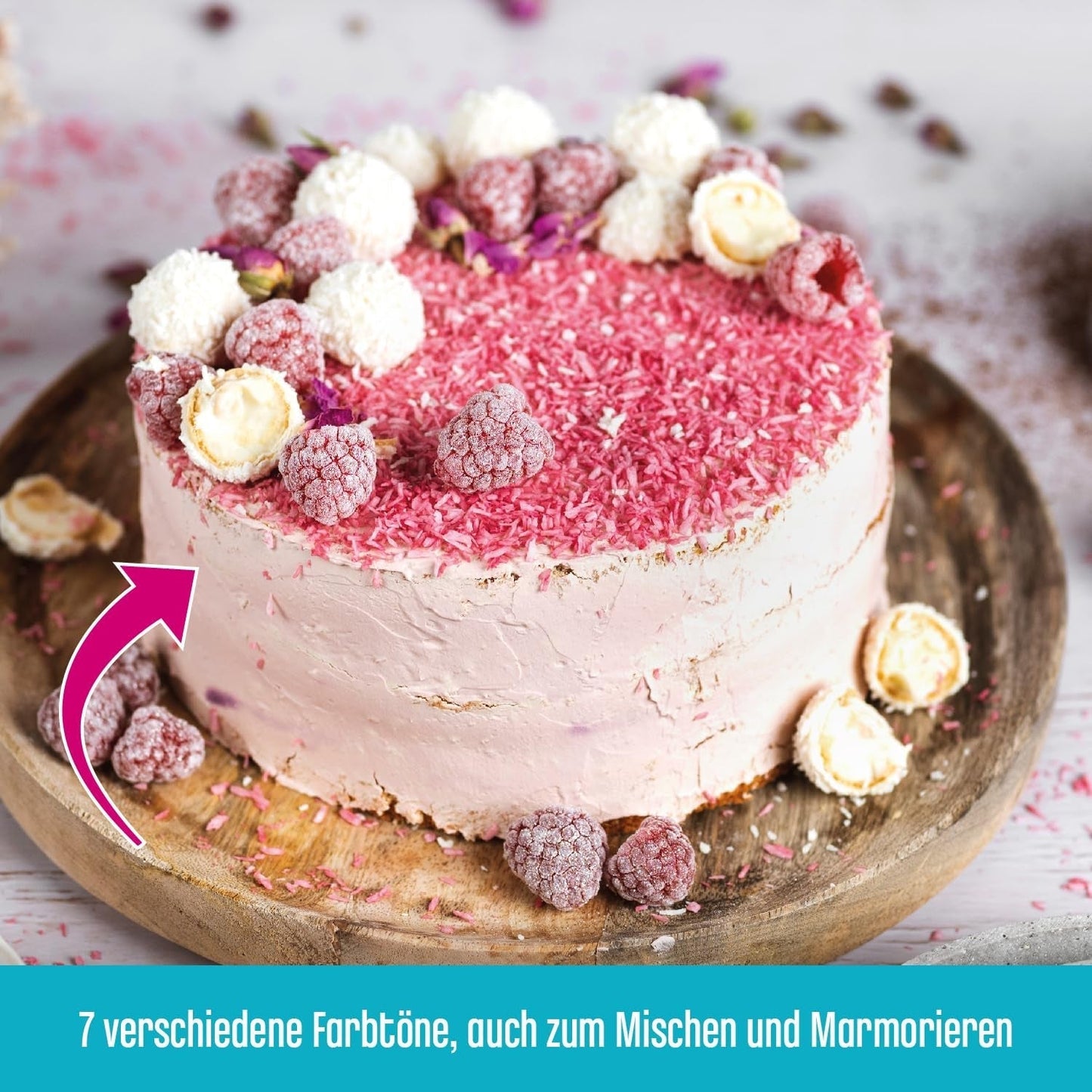 DECOCINO rosa färgpasta - 20 g - Livsmedelsfärg, perfekt för att färga tårtor, fondant och krämer - Fri från azofettsyror och gluten