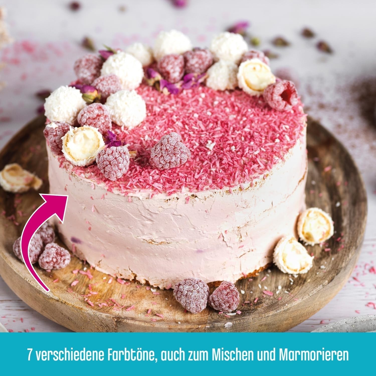 DECOCINO rosa färgpasta - 20 g - Livsmedelsfärg, perfekt för att färga tårtor, fondant och krämer - Fri från azofettsyror och gluten