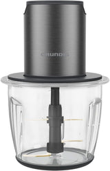 Grundig Delisia Novus CH 7140 Professionell Multi-Zerkleinerer, 500 Watt, 4 Edelstahlmesser Mit Zirkonium-Beschichtung, 1L Glasbehälter, 2 Stufen, Anti-Slip-Unterlage, Dark Inox/Schwarz Kitchen Naty Shop