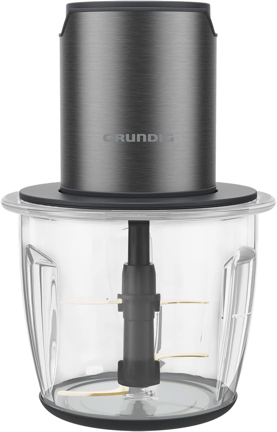 Grundig Delisia Novus CH 7140 Professionell Multi-Zerkleinerer, 500 Watt, 4 Edelstahlmesser Mit Zirkonium-Beschichtung, 1L Glasbehälter, 2 Stufen, Anti-Slip-Unterlage, Dark Inox/Schwarz Kitchen Naty Shop