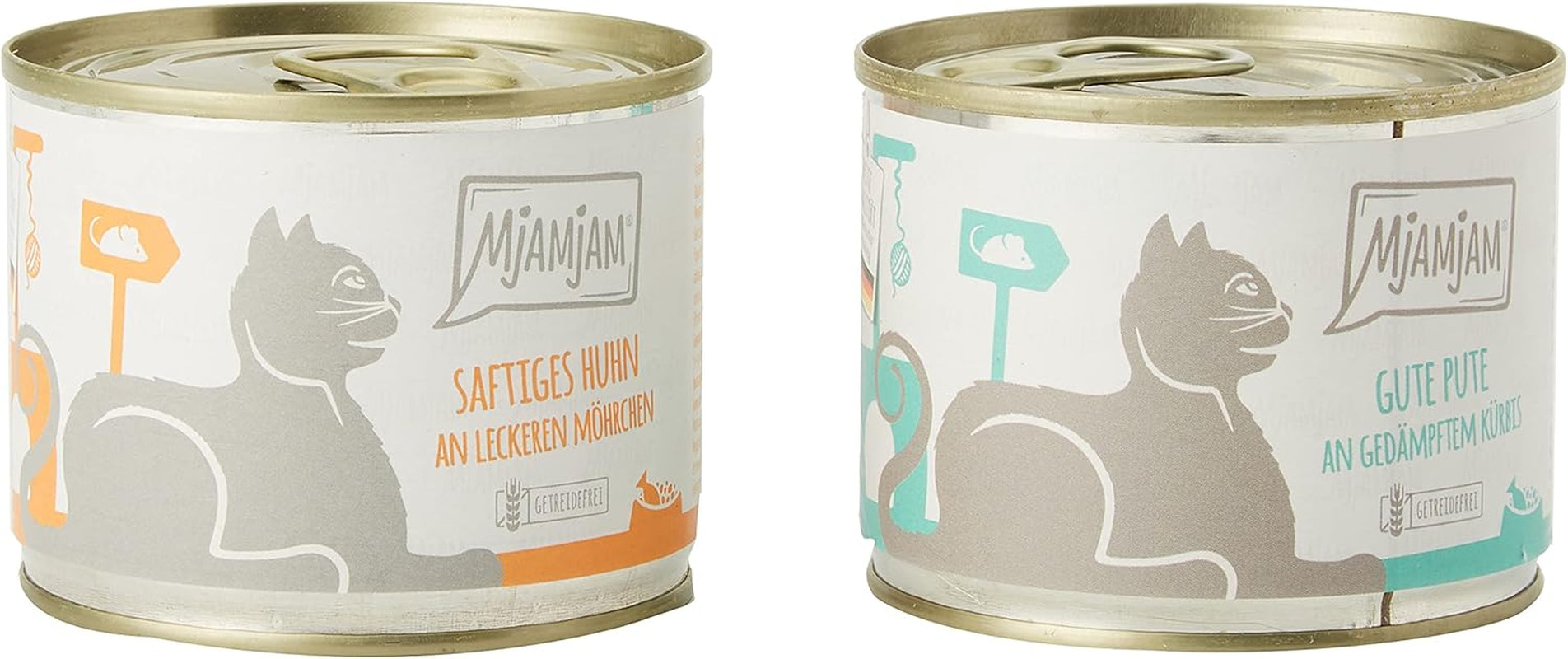 MjAMjAM - Premium våt kattmat - Monopack I - med kyckling och kalkon, 6-pack (6 x 200g), spannmålsfri med extra kött
