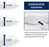 Irisette Noblesse kudde - Tillverkad i Tyskland - Kudde med avtagbart överdrag av ren bomull, 80 X 80 cm, Oeko-Tex certifierade Naty Shop standardkuddar
