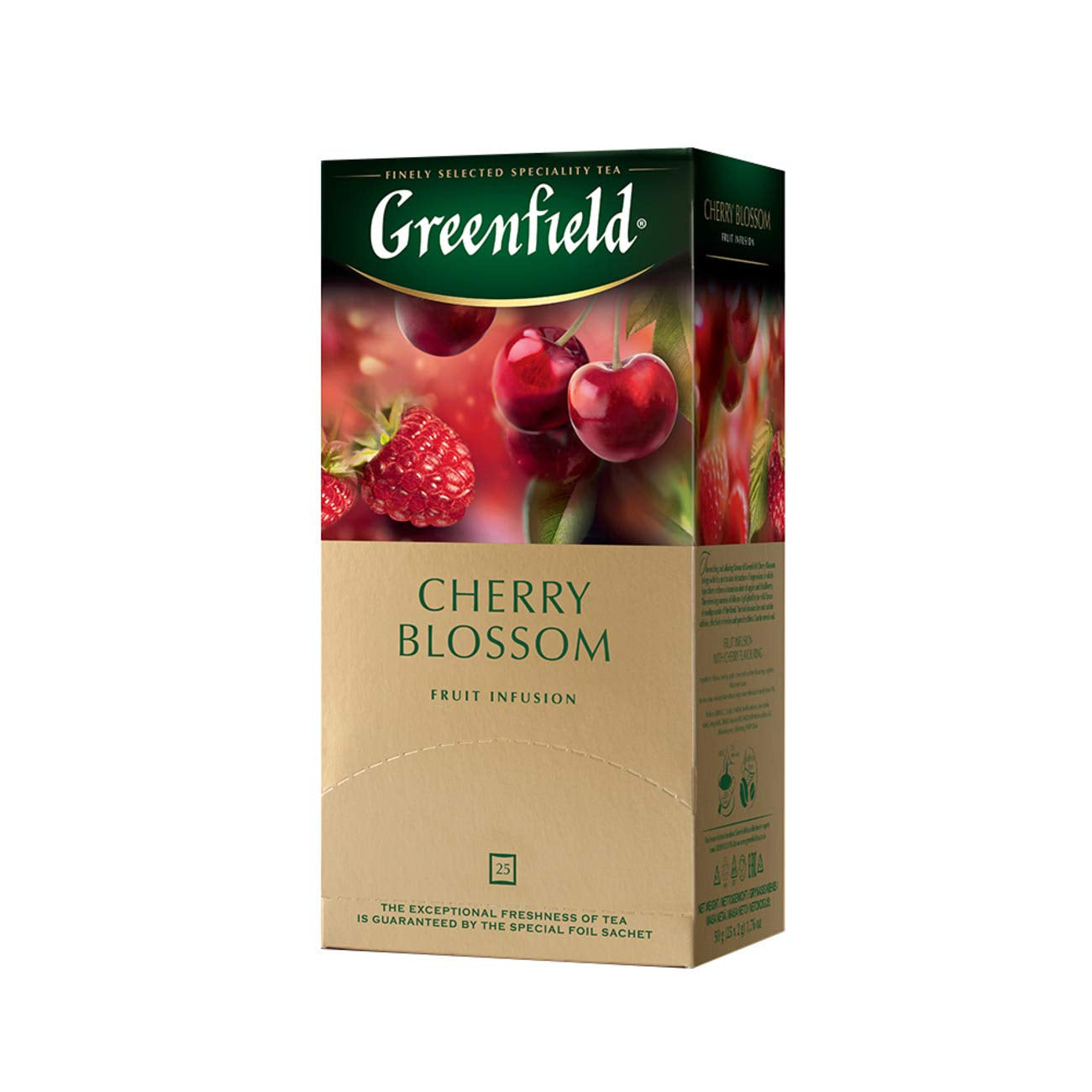Greenfield Cherry Blossom, Hibiscus, Nypon, Äpple, Hallon, Blackberry, Tepåsar (2G X 25), 50G