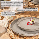 SÄNGER Cairo Clay | 24 delars servisset, servisset i stengods för 6, 6 tallrikar, 6 desserttallrikar, 6 pastaskålar, 6 serveringsskålar, grå servisset | VÄRDESAMLING