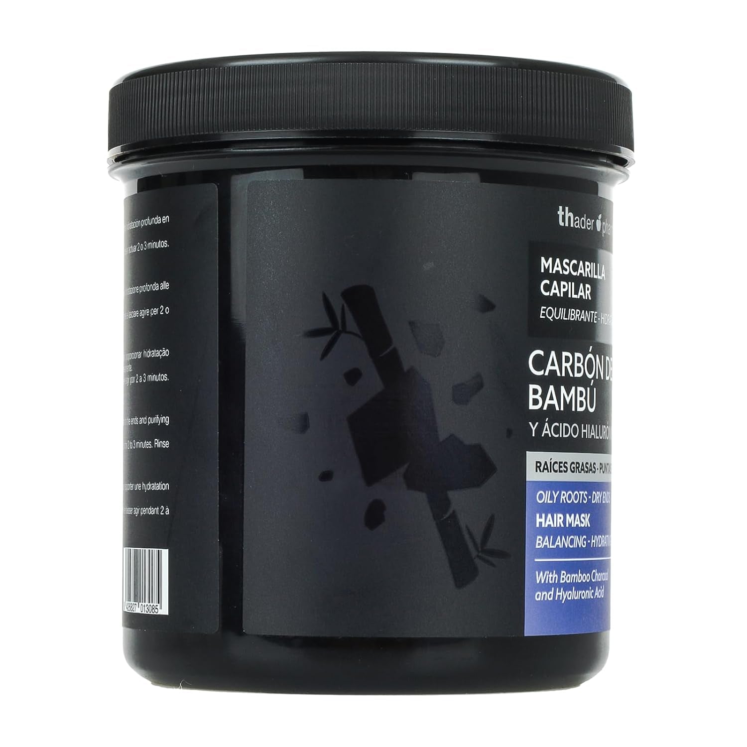 Thader Pharma Balancing Hair Mask med bambukol och hyaluronsyra - Idealisk för oljiga rötter och torra toppar, 700 ml Naty Shop Hair Mask
