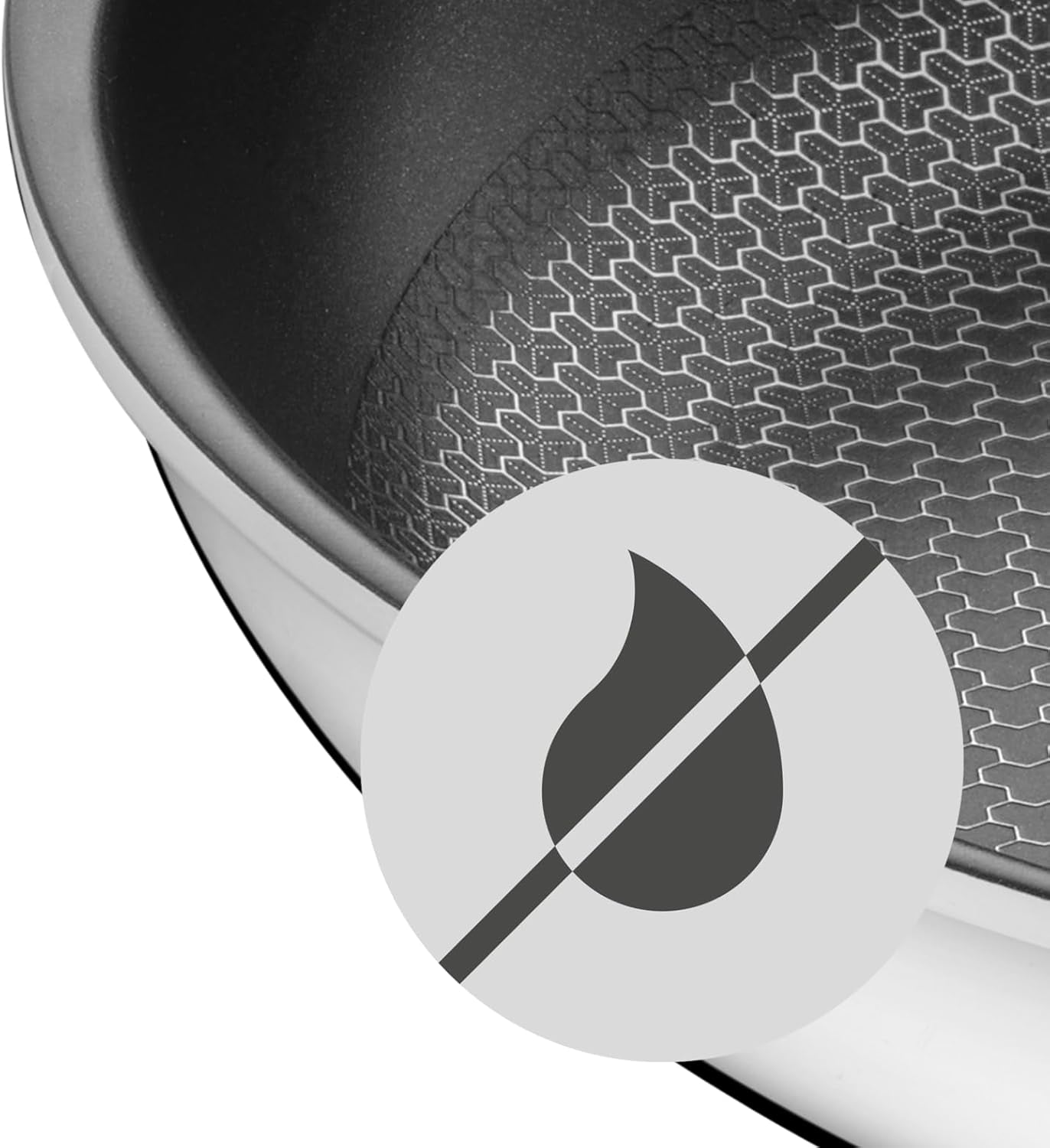 WMF Profi Resist induktionspanna 24 cm, material med flerskiktsbeläggning, bikakestruktur, handtag i rostfritt stål, ugnssäkra grytor och stekpannor Naty Shop