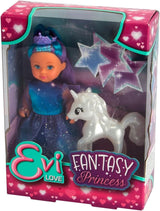 Simba Evi Prinsessa Fantasy of Love, docka i sagoklänning med en glänsande enhörning, 12 cm lekdocka, 3+ år