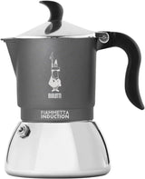 Bialetti Fiammetta induktionskaffemaskin, 2 koppar (100 ml), lämplig för alla typer av hällar, elegant design, svart