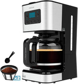 Espresso med filter Cecotec Coffee 66 Drop and Touch, effekt 950 W, 1,5 L, 12 koppar, pekskärm, glaskaraff, 24-timmarstimer, 6 strömbrytare, återanvändbart nätfilter