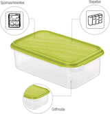 Rotho Rondo matförvaringsburk 1,5l med lock, BPA-fri plast (PP), transparent/grön, 1,5l (24,0 x 16,0 x 7,5 cm) Matförvaringslådor Naty Shop
