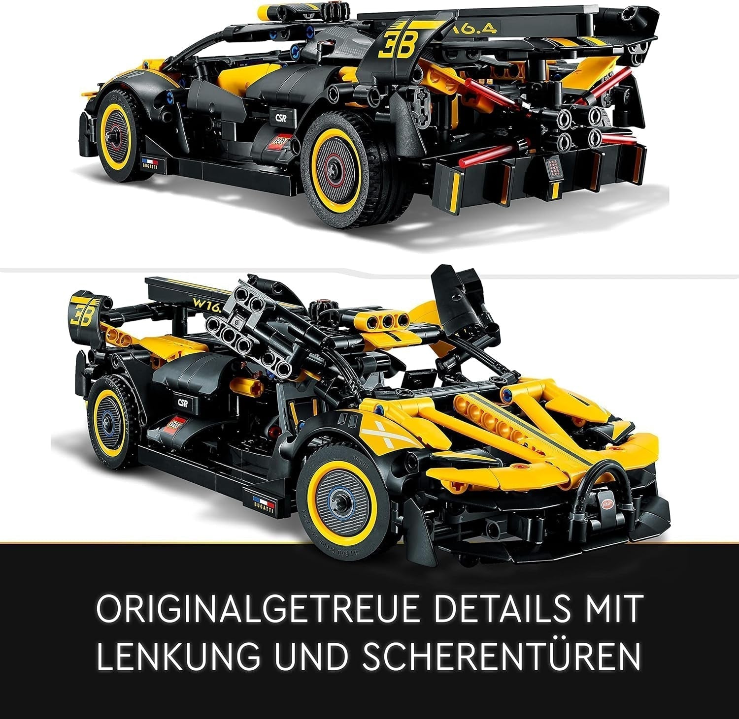 LEGO Technic Bugatti racerbil, bilmodellsats, sportbilsleksak, ikonisk samlarbilset, byggleksak från 9 år 42151 Byggset Besuche den LEGO-Store