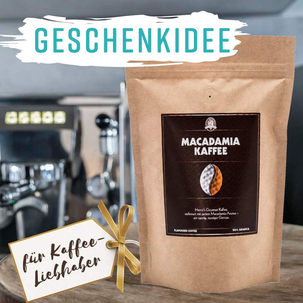 Henry's Macadamia Coffee 1000g - vårt raffinerade gourmetkaffe med de finaste smakerna - hantverksrostat - förstklassiga kaffebönor