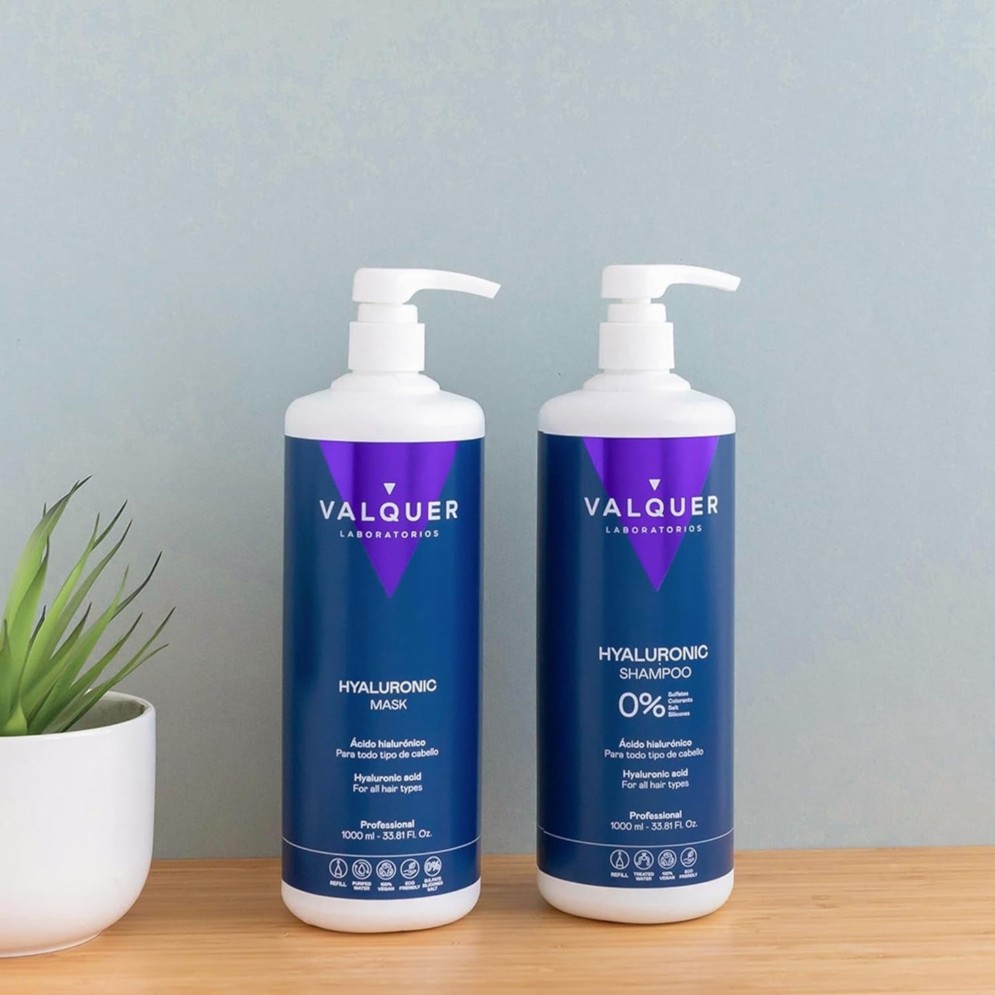 Valquer Hyaluronic Hair Treatment - Fuktgivande hårmask med lavendeldoft - Sulfat- och silikonfri - 975 ml Naty Shop hårmask