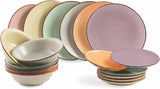 2197966 Baita Watercolor servisset, 18 delar, handmålat stengods, 6 olika skivor