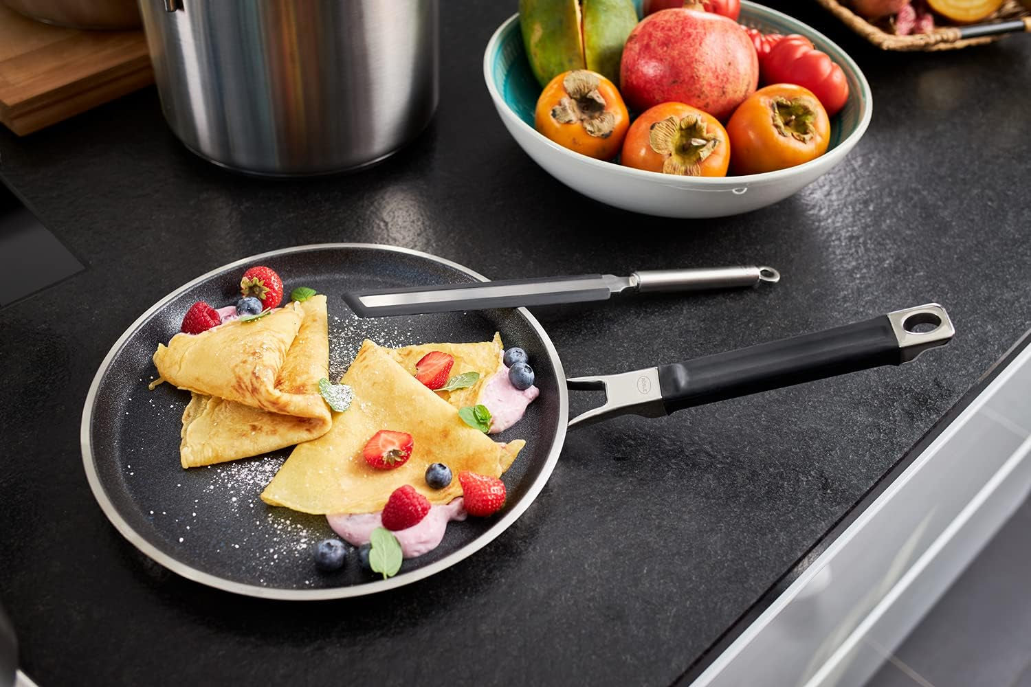 RÖSLE SILENCE PRO pannkakspanna, premium reptålig Proresist non-stick beläggning, 18/10 rostfritt stål, lämplig för induktionsgrytor och kastruller Naty Shop