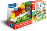 Clementoni Animali-3 Talking Interactive Expandable Electric Train Toy for 1 Year Old Baby (italiensk version) Tillverkad i Italien Flerfärgad 17740 Jucarii Bebe Naty Shop