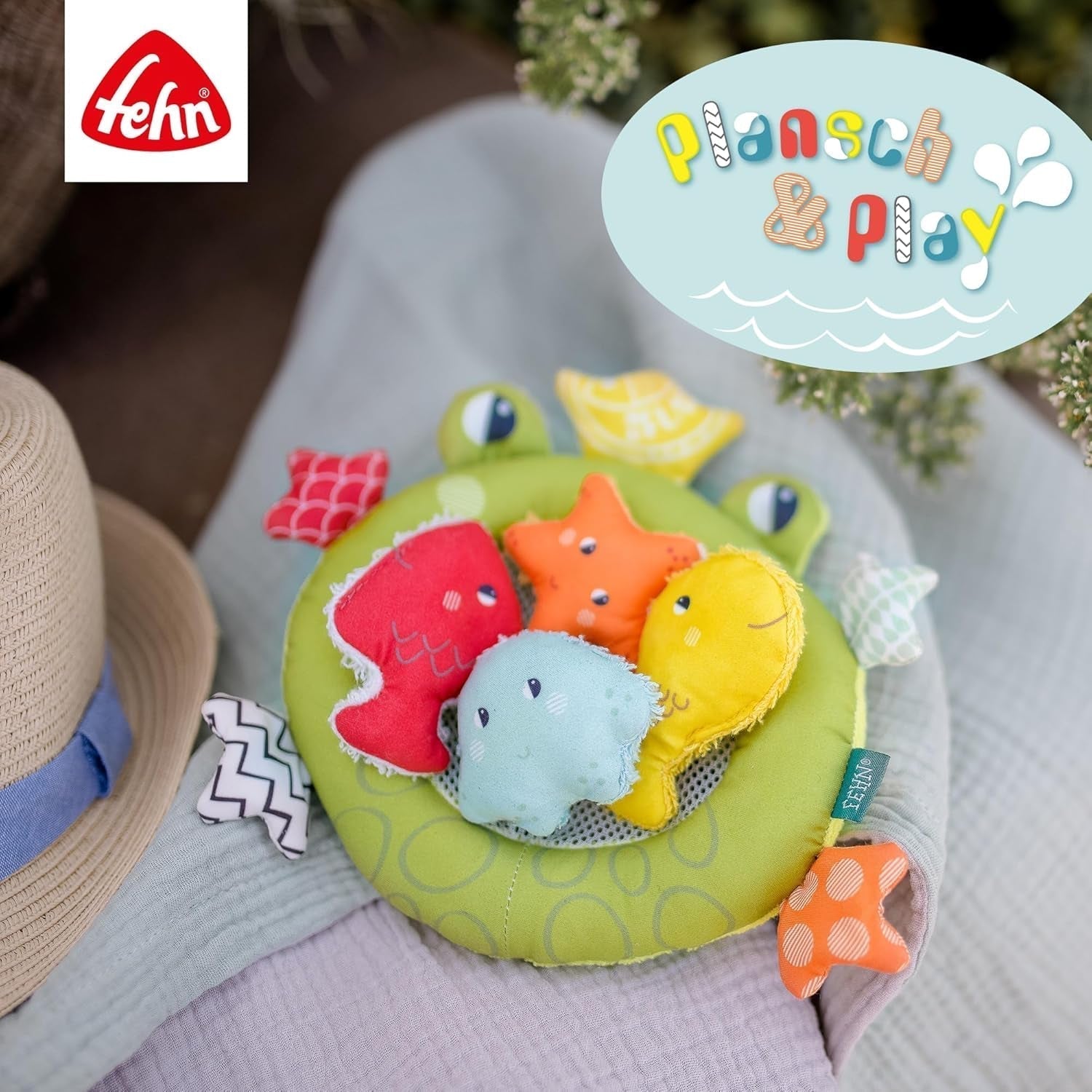 Fehn groda badnät - Babybadleksak för badkar - Flytande vattenleksak för glatt badkul - Badleksak för spädbarn och småbarn från 0+ månader Babyleksaker Naty Shop