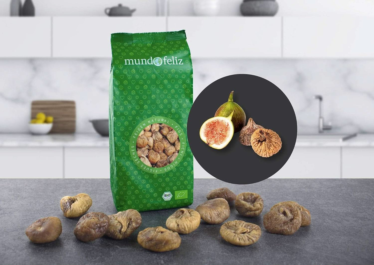 Mundo Feliz Torkade fikon från ekologisk odling, 2 x 500 gram Naty Shop torkade produkter