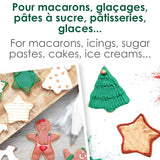 Scrapcooking - Set med 3 pulveriserad julmatfärgning - röd, grön, guld - ätbar matfärg för bakning, kakor, kakor, bakverk, deg, fondant - juldekorationer - 4018