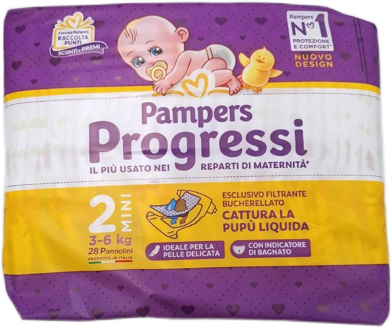 Pampers Progressi Maxi-blöjor + 500 extra krampoäng, storlek 4 (7 – 18 kg), 126 blöjor (standardstorlek)