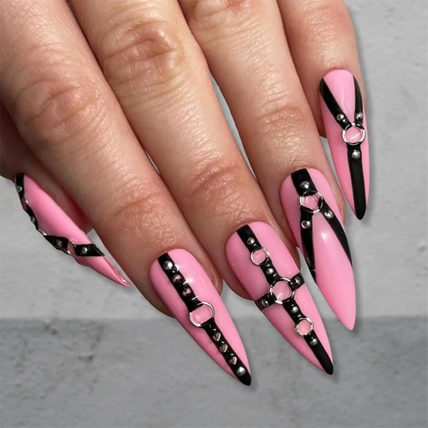 2PCS 5D Relief Gothic Punk Nagelsticker, Nagel Sticker Selbstklebend Kreuz Und X-Form Halloween Nagelaufkleber, Nageldesign Zubehör Für Damen Nail Art
