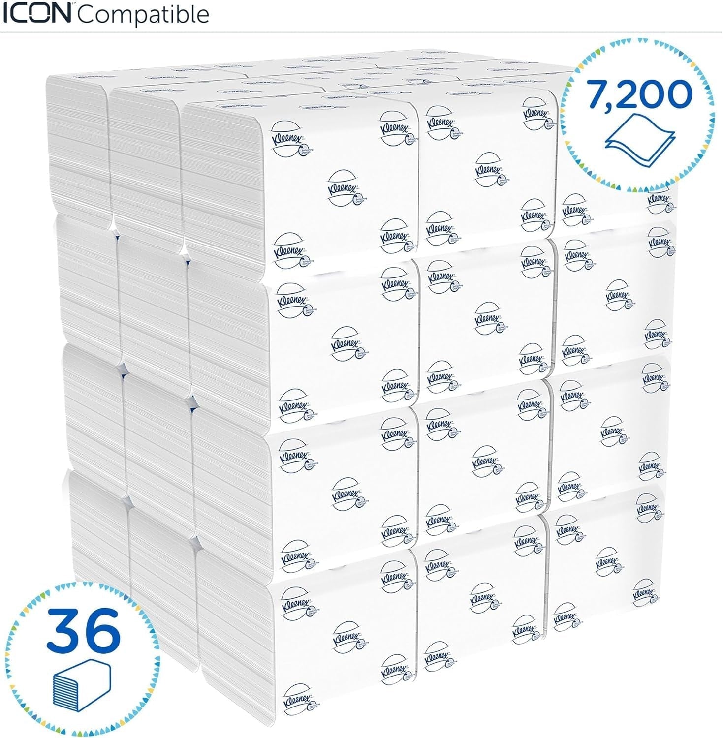 Kleenex enkelarks toalettpapper 8408, 2-lagers toalettpapper i bulkförpackningar, tillverkat av Fsc-certifierat papper, 36 förpackningar X 200 ark (7 200 ark)
