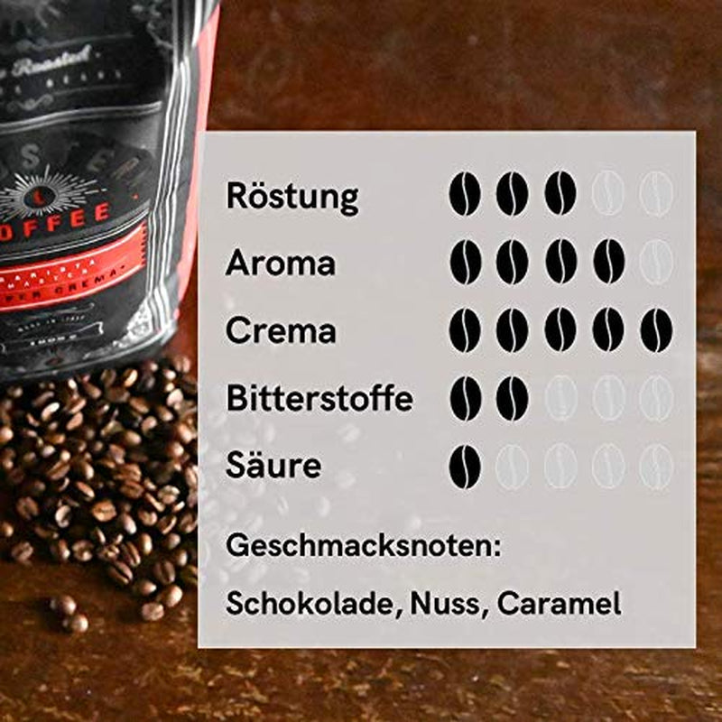 NYTT | LIEBSTERN KAFFE | Kaffebönor 1 kg | SUPERKRÄM | Kaffe med extra låg syra | De bästa espressobönorna för helautomatiska maskiner | Mellanstekt med mycket smak