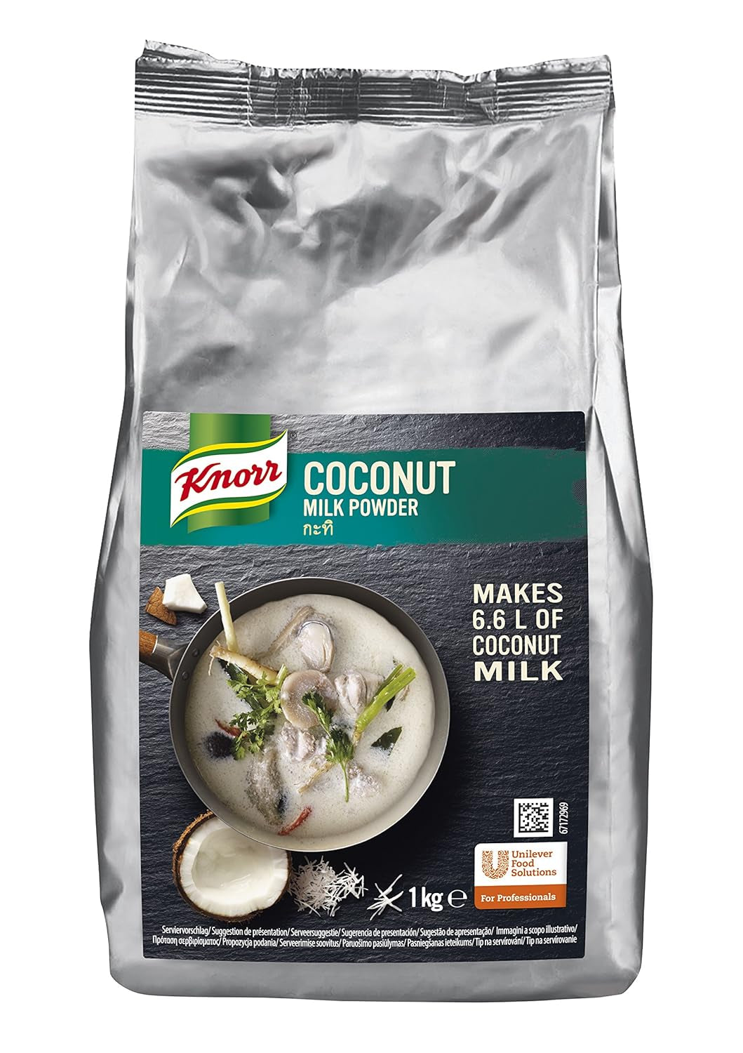 Knorr Kokosmilch Pulver (Mjölkpulver från 20 frischen Kokosnüssen, ergibt 6,6 liter Kokosmilch) 1er Pack (1 x 1 kg)