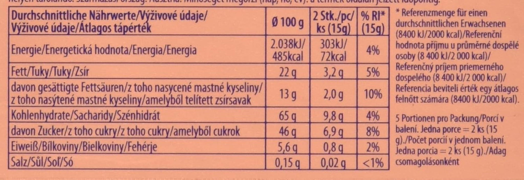 Napolitanska våfflor, 75 g