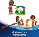 LEGO Ç€ Disney Moana 2: Moana's Adventure Raft - Leksaksbåt med segel, löstagbart däck, lägereld och 3 minidockor inklusive Loto och Moni - Present för tjejer 6+ och fans - 43270 Byggset Beuche den LEGO-Store