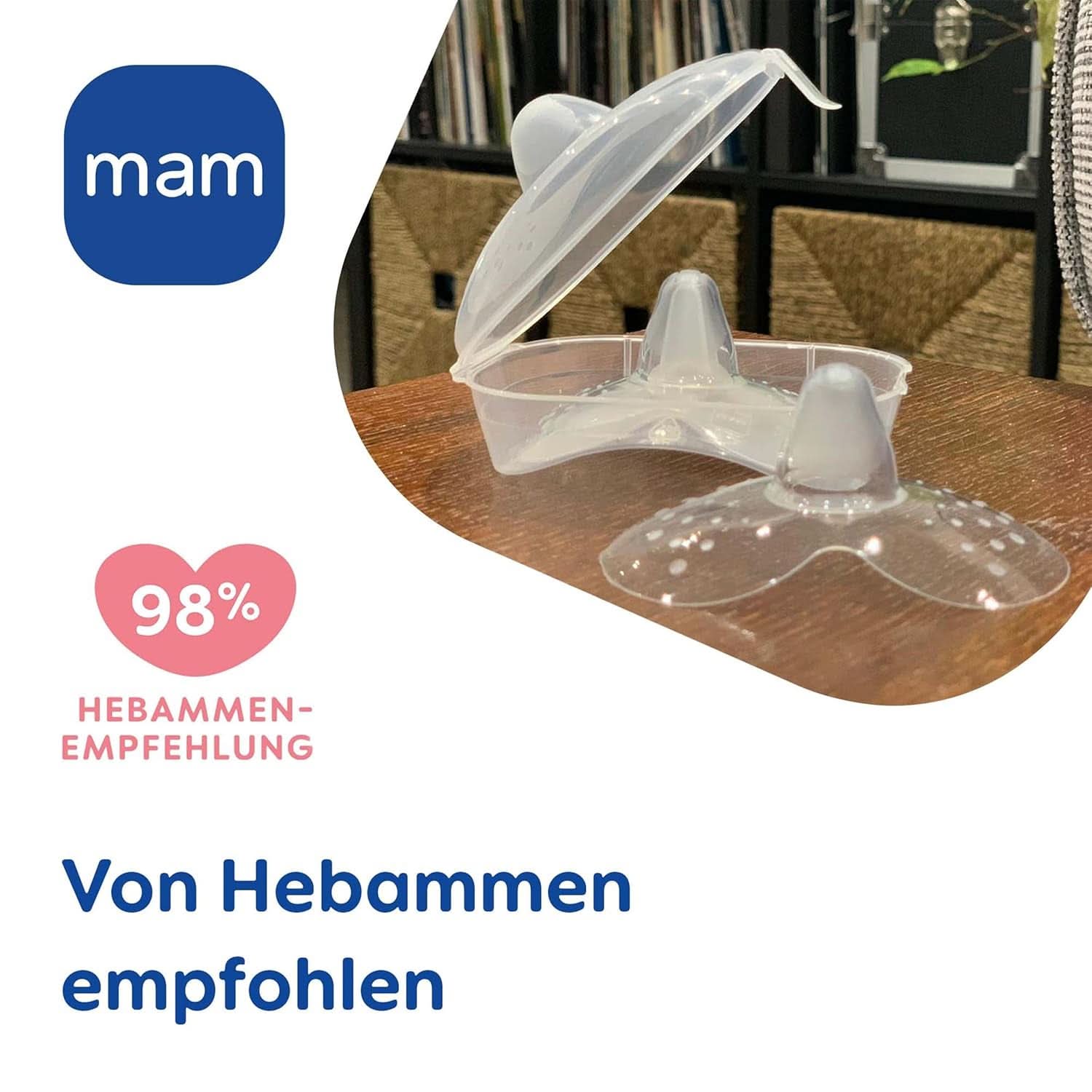 MAM Stillhütchen Größe S (Ø 17 Mm) Im 2Er-Set, Extra Weiche Brusthütchen Zum Schutz Beim Stillen, Brustwarzenschutz Für Maximalen Hautkontakt Zwischen Mutter Und Kind Accessories Mat och Amning Bebe Naty Shop