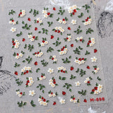 JMEOWIO 3D Nagelsticker Blume Nerdbeerenail Art Sticker Selbstklebend Nagelaufkleber 5D Stereoskopisk Dekoration Nageldesign Zubehör 1 Blatt