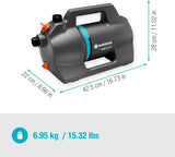 Gardena 4100 Silent Garden Pump Set: Mycket tyst och innovativ bevattningspump med 3,5 m suganslutning och 20 m klassisk slang, 4100L/h flöde, 550W motor, vattentät, ekonomisk (9051-20)