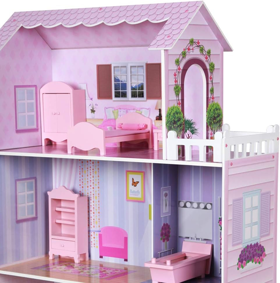WOOMAX Colorbaby 85293 Dockhus i trä Naty Shop Dockhus