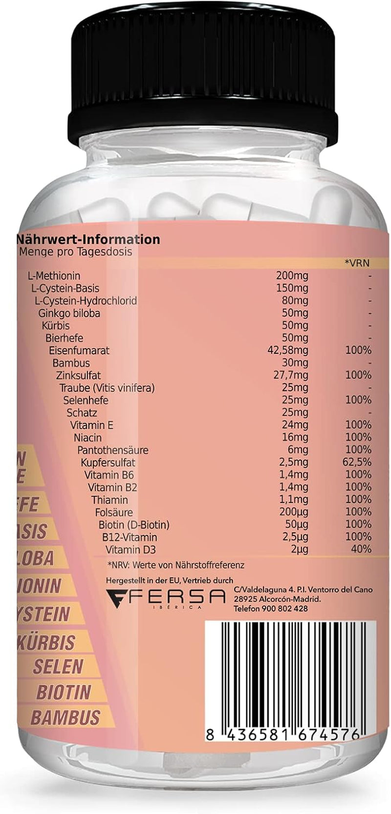 Healthy Fusion Haircomplex, effektiv mot håravfall, 30 kapslar Hårvård Naty Shop