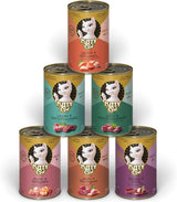 KITTY Cat Paté Mix 2, 6 x 400g, våt kattmat i provförpackning, spannmålsfri mat med taurin, laxolja och grönläppade musslor, helfoder med hög kötthalt, tillverkad i Tyskland