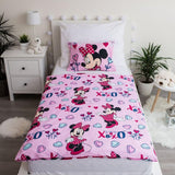 Disneysängkläder, Minnie Mouse Pink Baby, 100 % bomullssängkläder med blixtlås - Kids Naty Shop