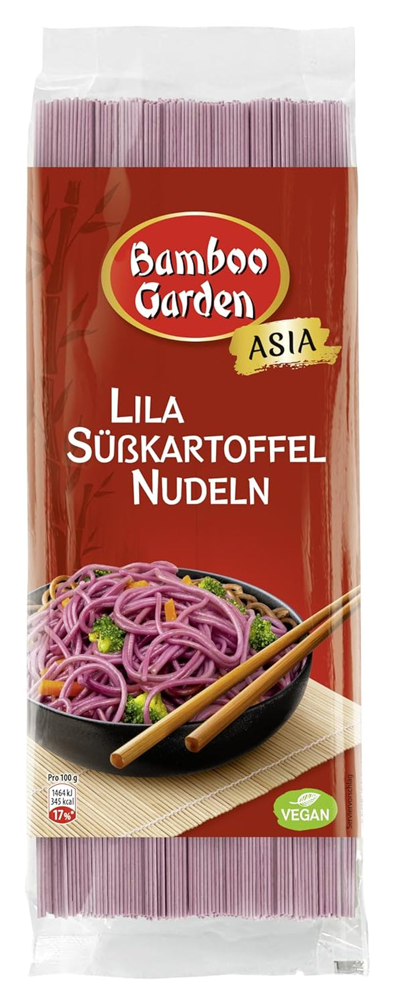 Bamboo Garden - Lila sötpotatisnudlar | Tunna nudlar med mild nötsmak | Idealisk för skålar och sallader | Snabb att förbereda 250 g påse