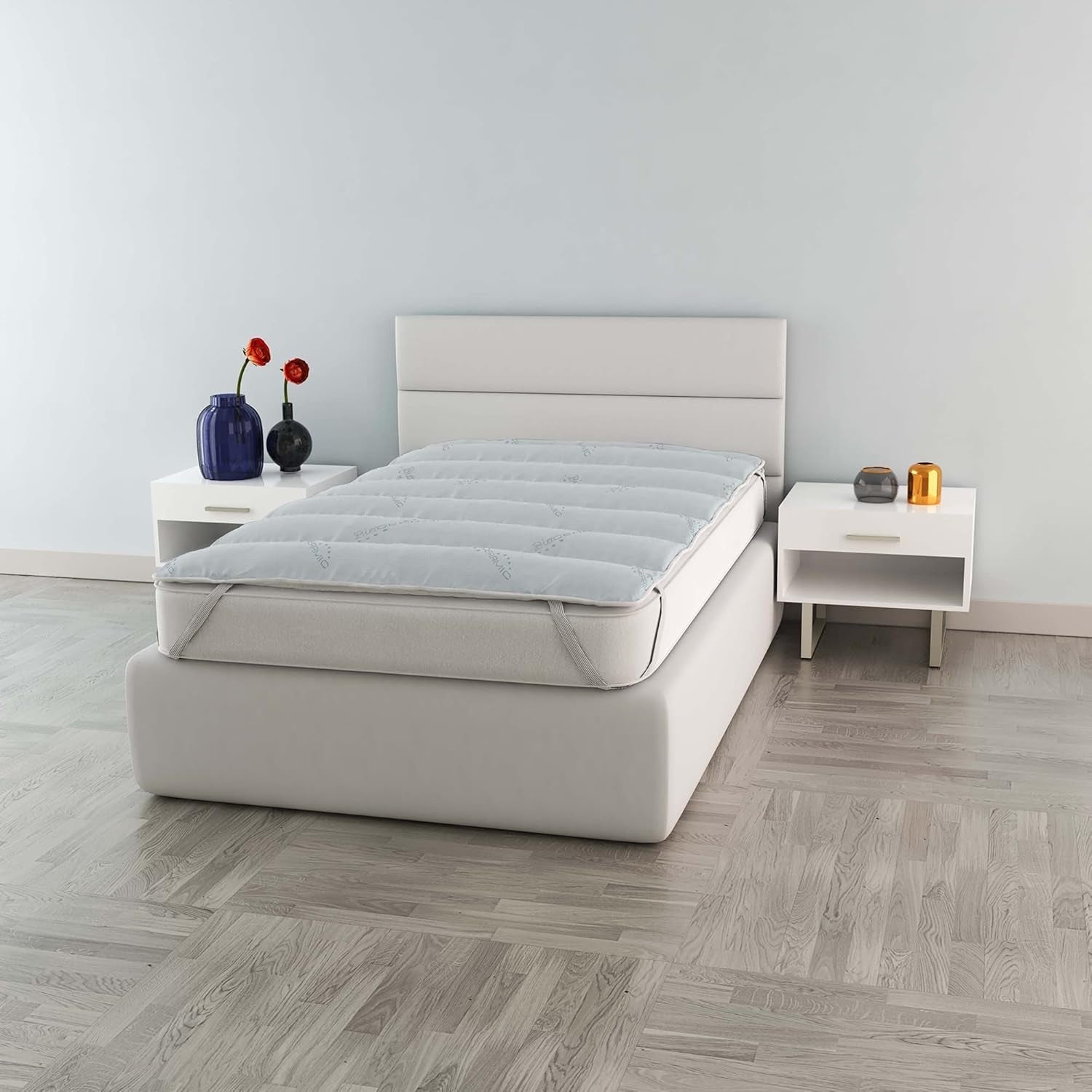 MB Home Italia, Topper, Termokontroll, Dubbla 160X195 Cm Täcken och täcken Naty Shop Liten dubbel 120X195 Cm Biokeramik