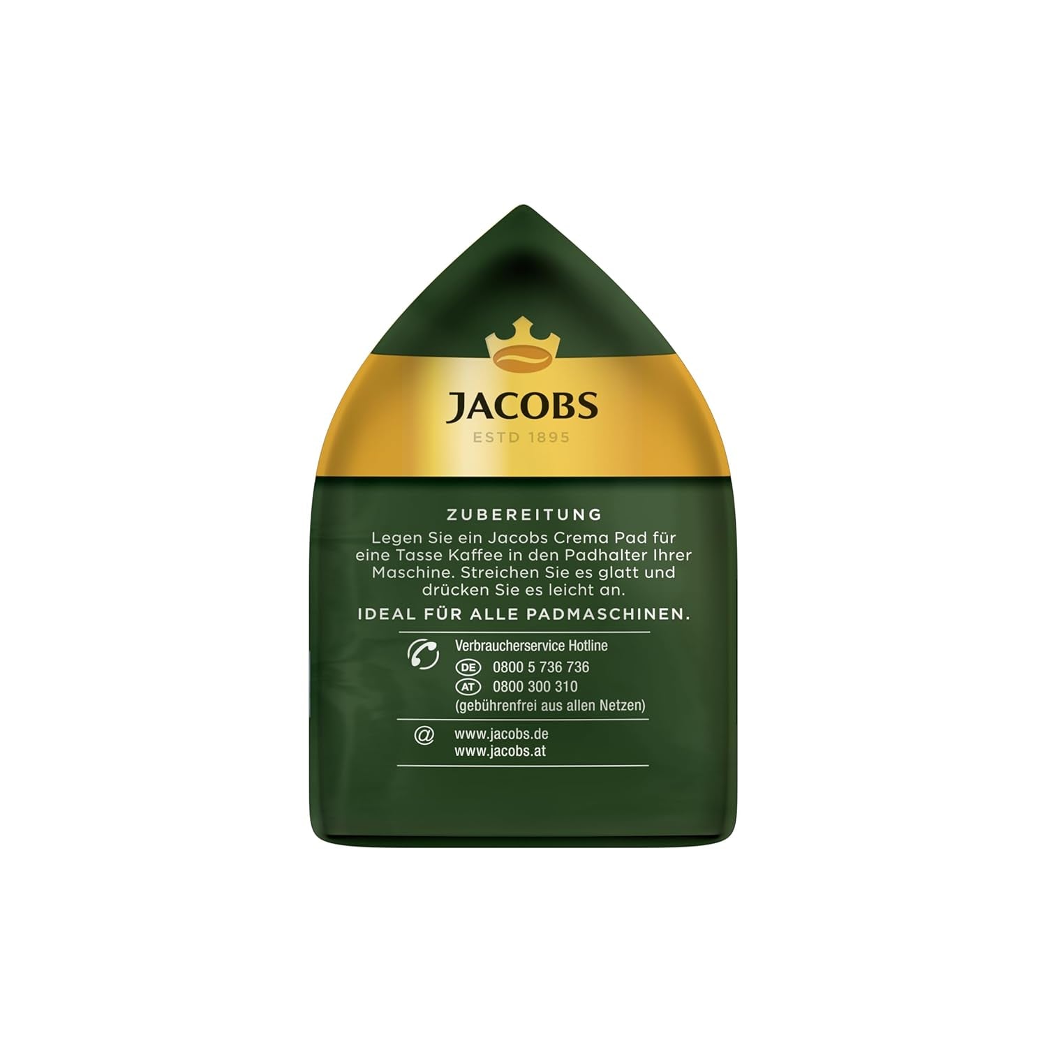 Jacobs Pads Crema Mild, Senseo-kompatibla Pads, 5 x 18 Getränke, 90 Kaffeepads